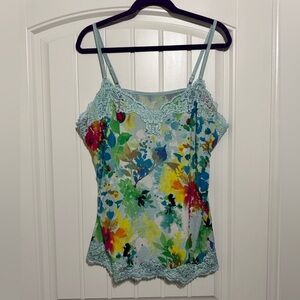 Lane Bryant Multicolor Floral Lace Tank Top